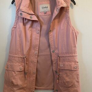 Pink Sleeveless Utility Vest
